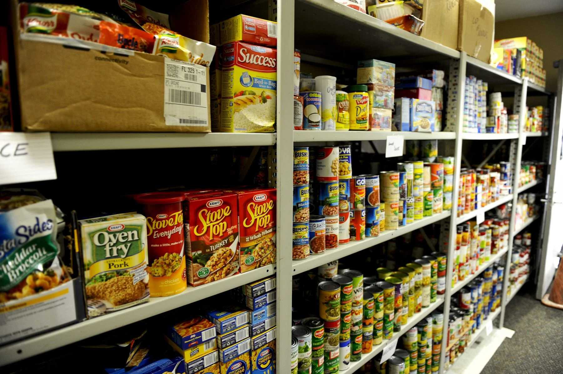 food pantry shelves