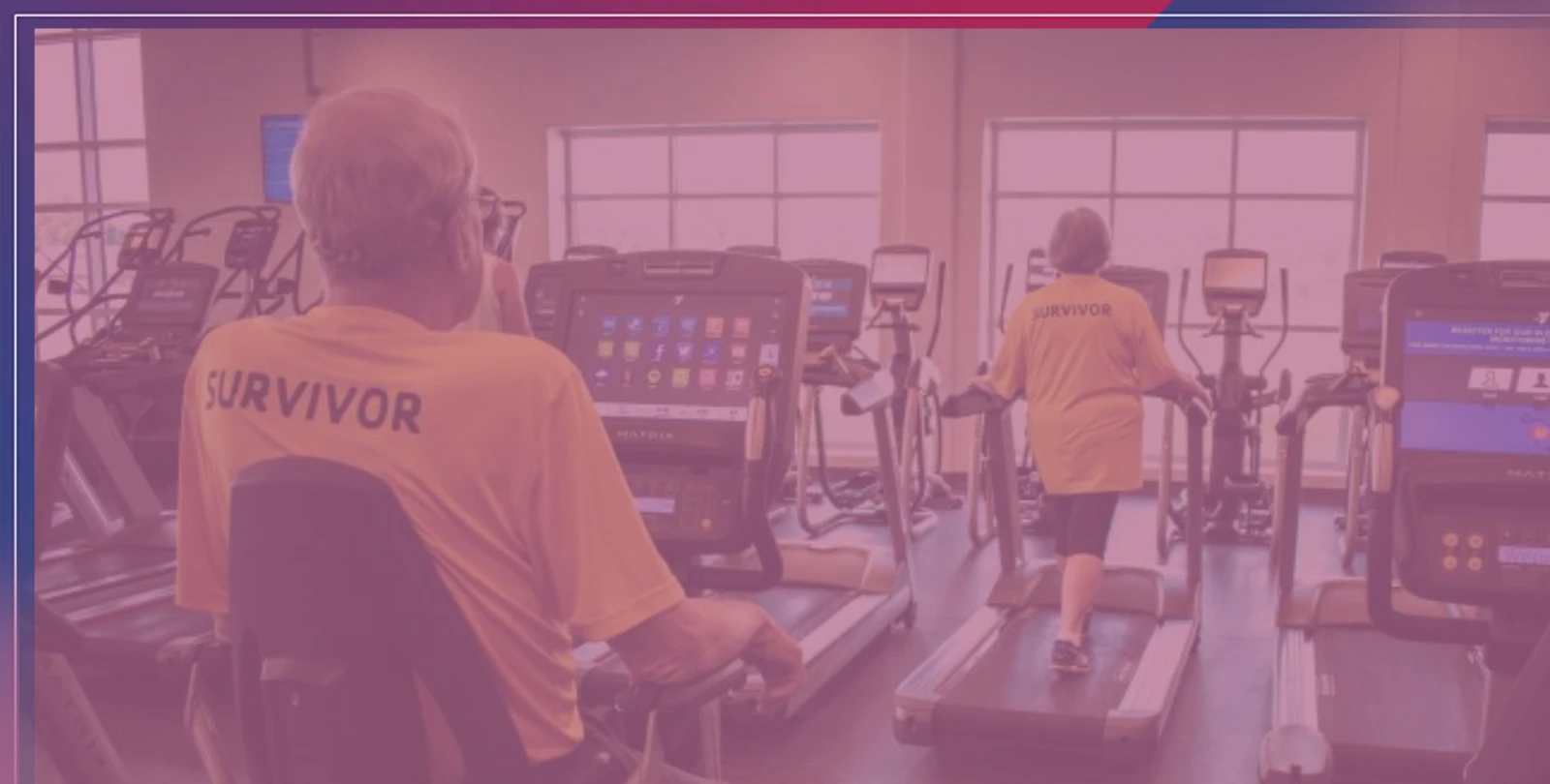 Livestrong participants using workout equipment